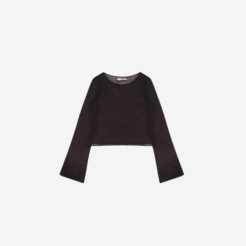 Sicbug‑series Stripe Flare Sleeve Knit Top